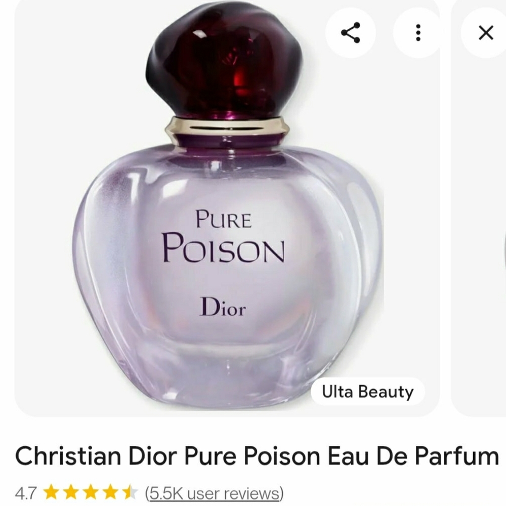 Like New Christian Dior 3.4 oz Pure Poison Perfume